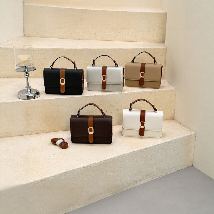 Structured Handheld Leather Satchel