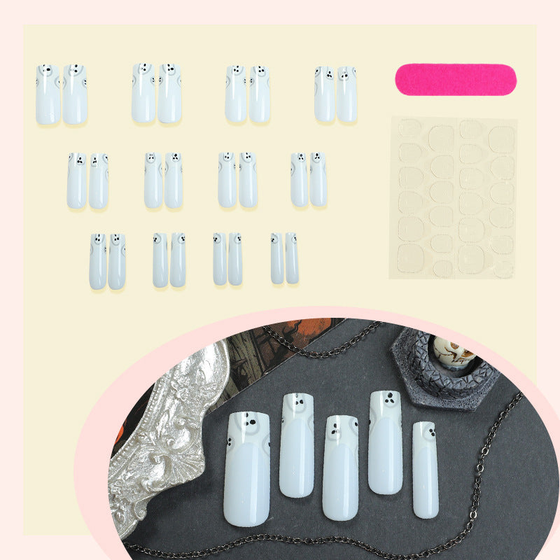 Ghost-Themed Press-On Nail Art Stornfield