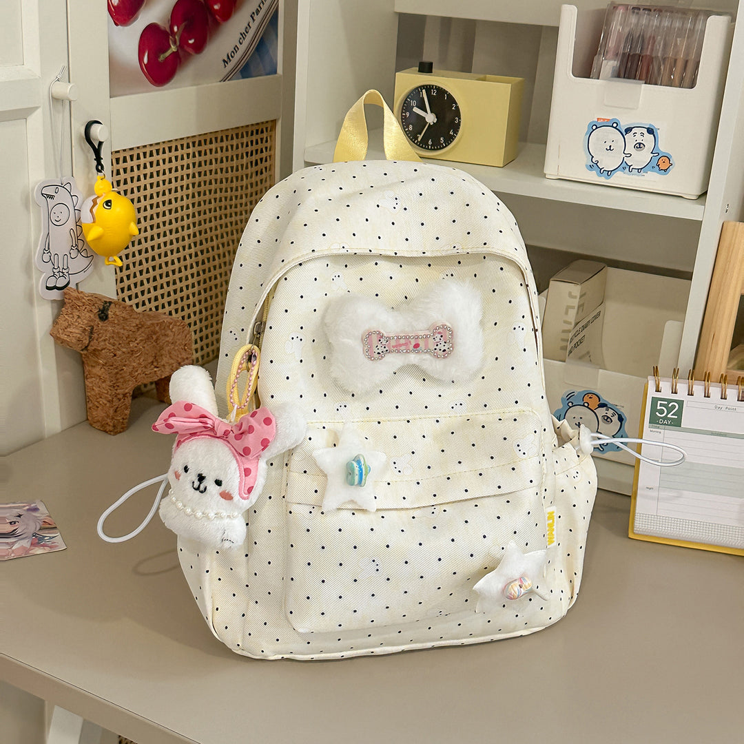 Lightweight Polka Dot Casual Backpack Stornfield