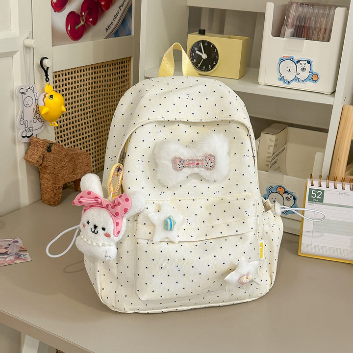 Lightweight Polka Dot Casual Backpack Stornfield