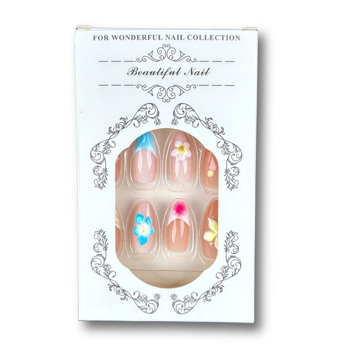 Artistic Floral Decoration Press-On Nail Set