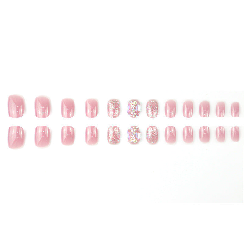 Premium Sparkling Press-On Nail Set with Decorative Rhinestones Stornfield