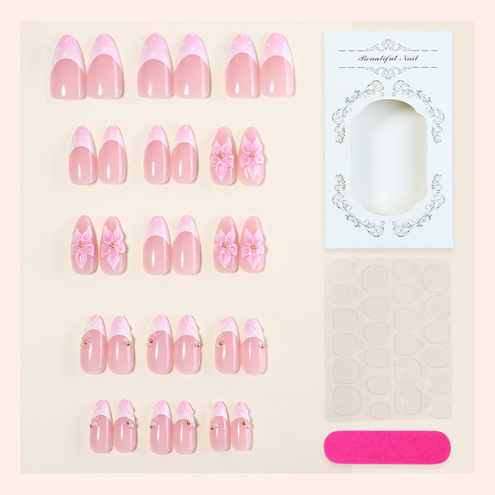 Creative Nail Art Set with Delicate Flower and Glitter Details Stornfield