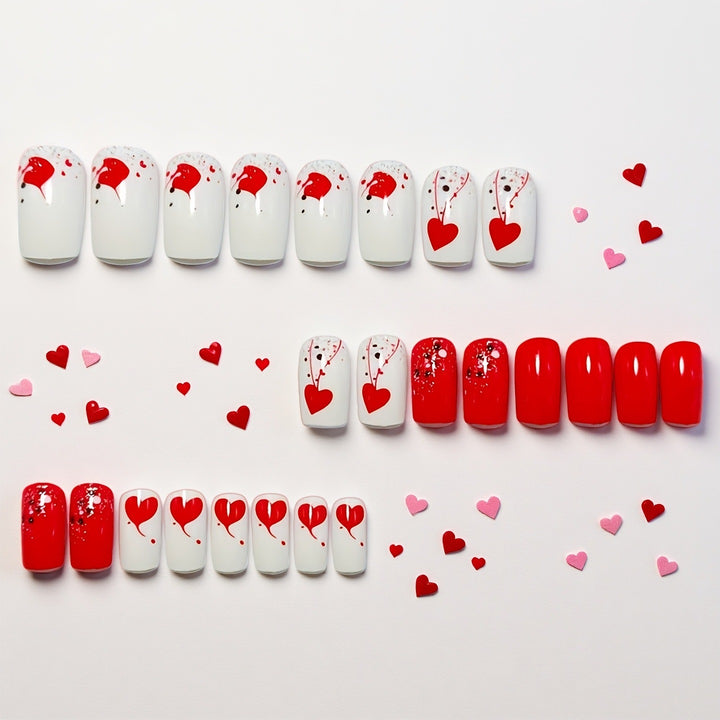 Romantic Heart-Themed Press-On Nails Stornfield