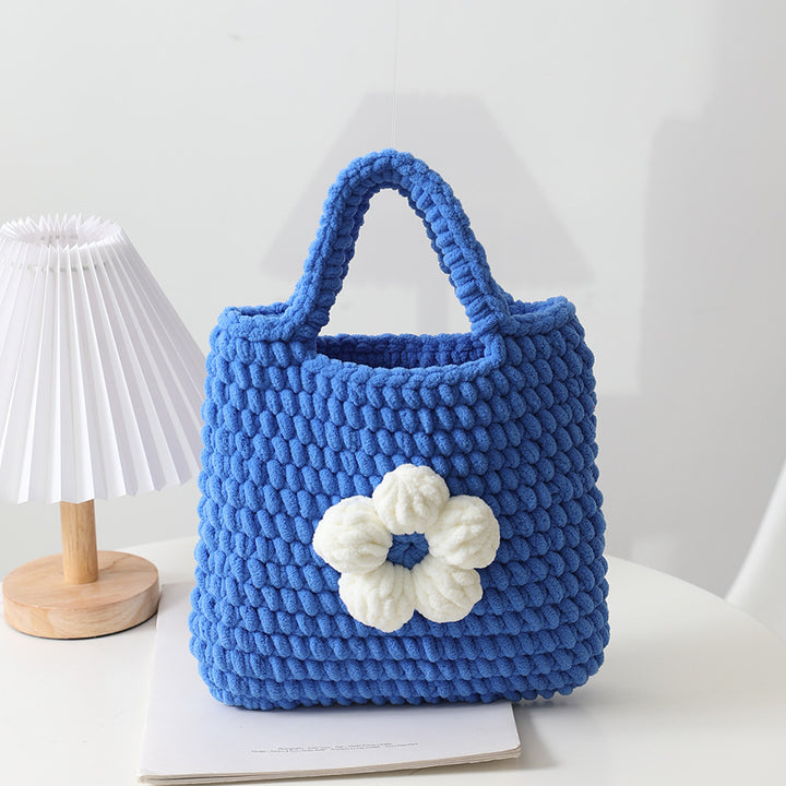 Handcrafted cotton bag with floral application Stornfield