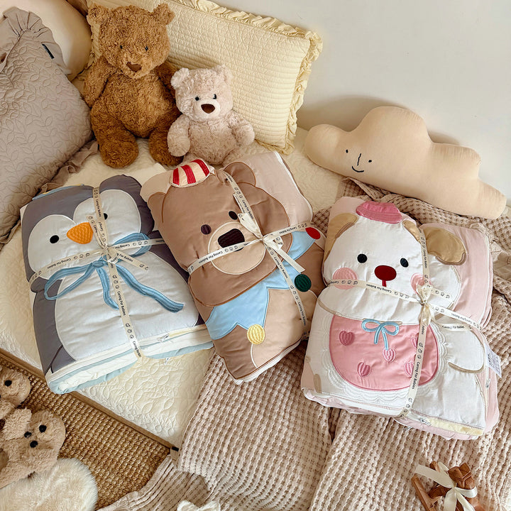 Baby Quilted Penguin Nap Sleeping Bag with Hooded Pillow