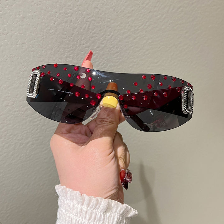 Women's sporty ski goggles with rhinestone decorated frame Stornfield