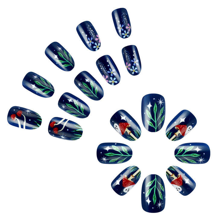 Artistic Nature-Themed Nail Art Stornfield