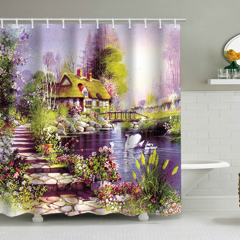 Rustic Garden-Themed Shower Curtain Stornfield