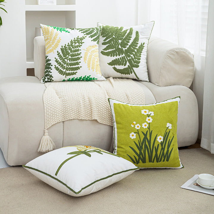 Women Decorative Cushion Cover with Fine Floral Embroidery Stornfield
