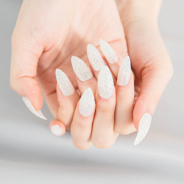 Glittering Almond-Shaped Press-On Nail Tips Stornfield