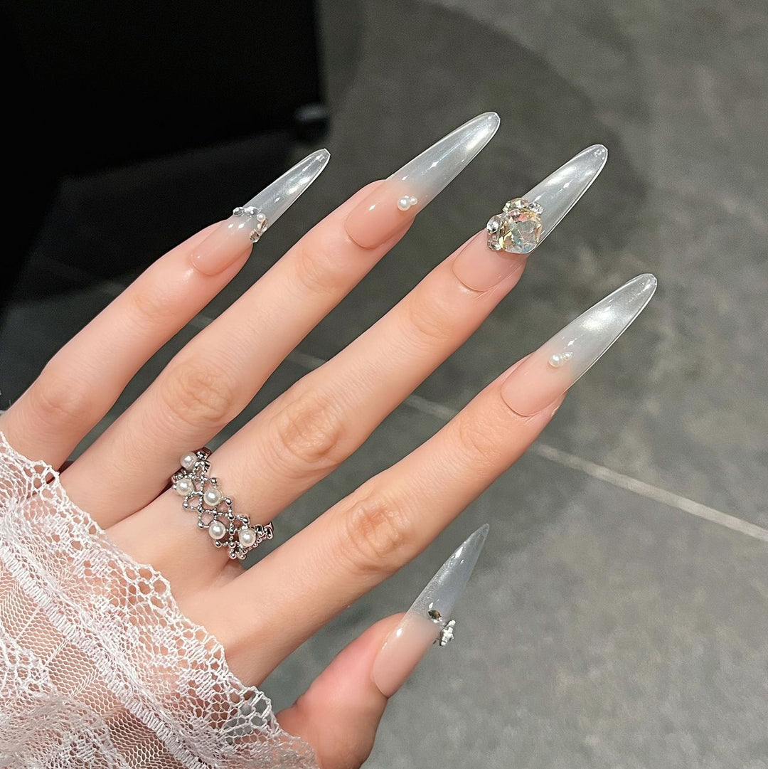 Luxury Crystal-Studded Press-On Nail Extensions Stornfield