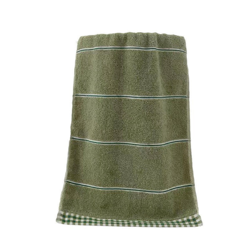Terry Bath Towel With Luxurious Check Pattern Stornfield