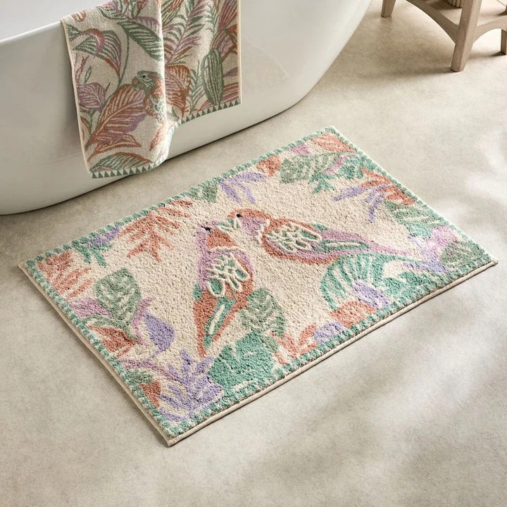 Floral Patterned Bathroom Rug for Home
