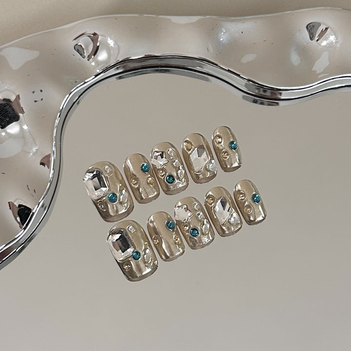 Elegantly Embellished Press-On Nail Art Set