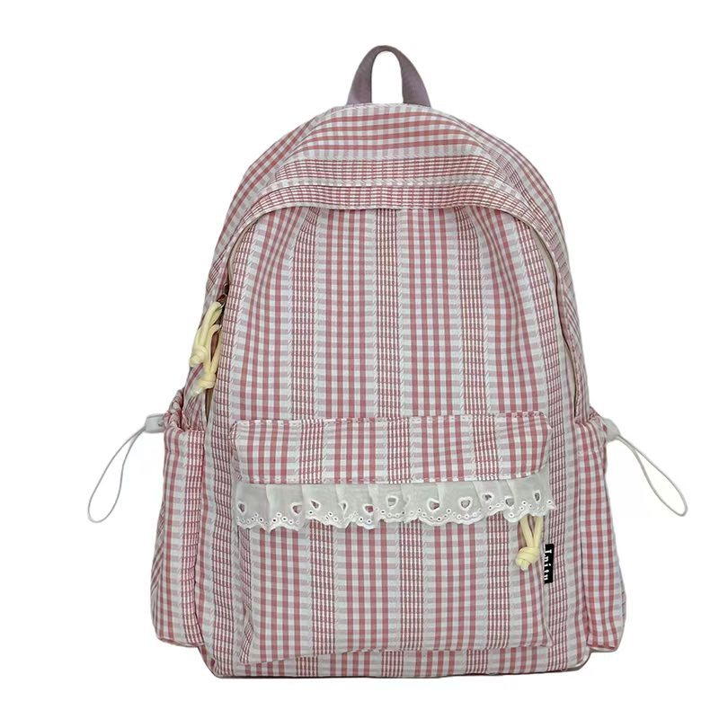 Gingham Patterned Stylish Backpack Stornfield