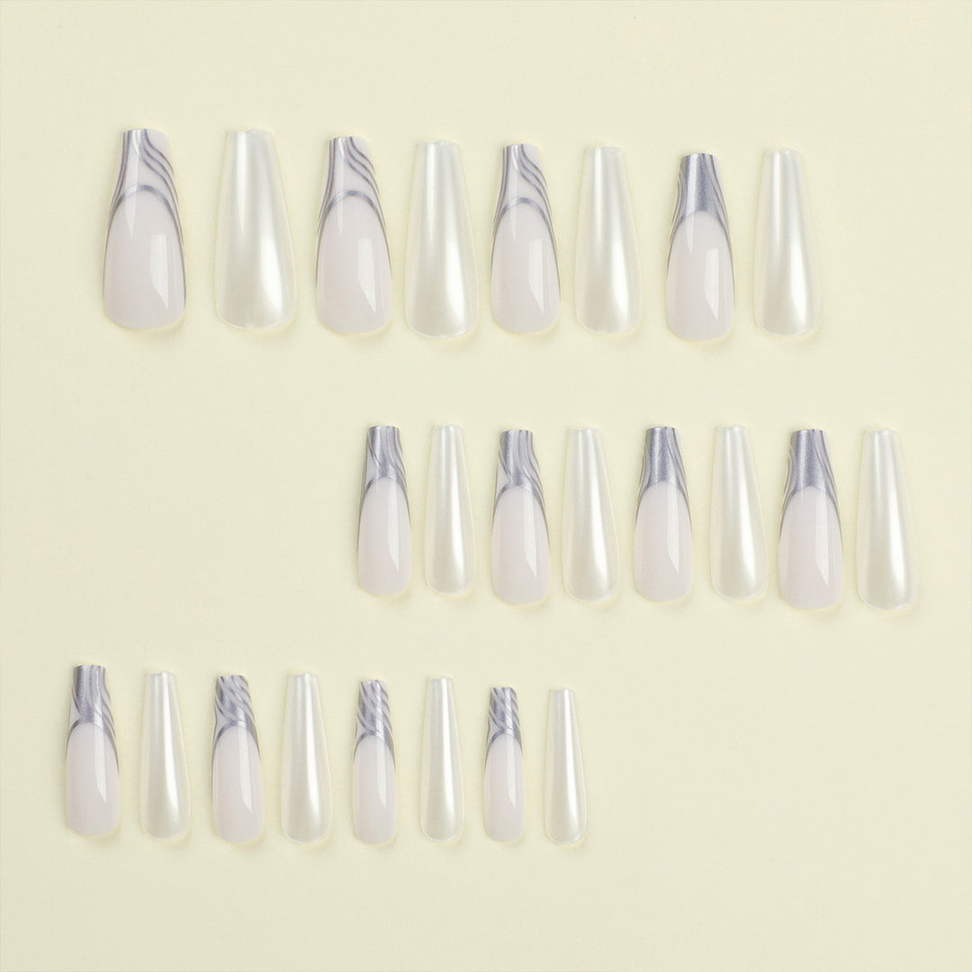 Artificial nail extensions with marbled design Stornfield