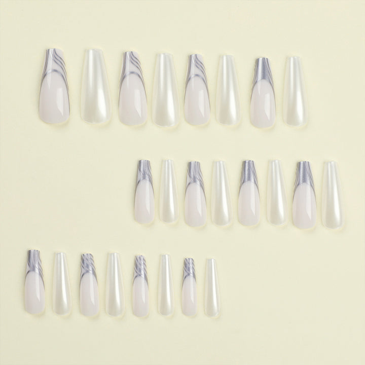 Artificial nail extensions with marbled design Stornfield