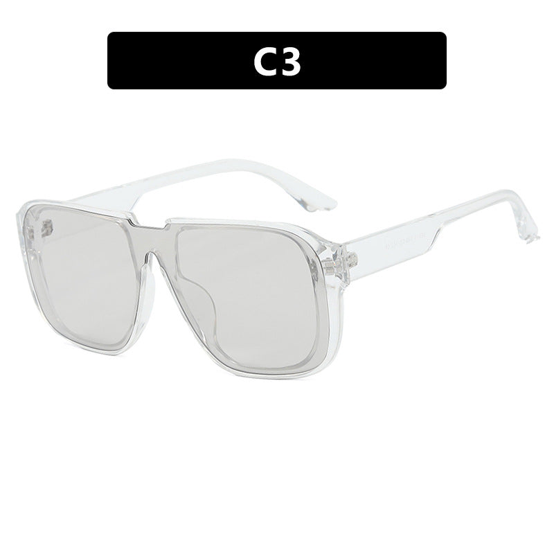 Ladies trendy square sunglasses with transparent green frame and protective UV filter Stornfield