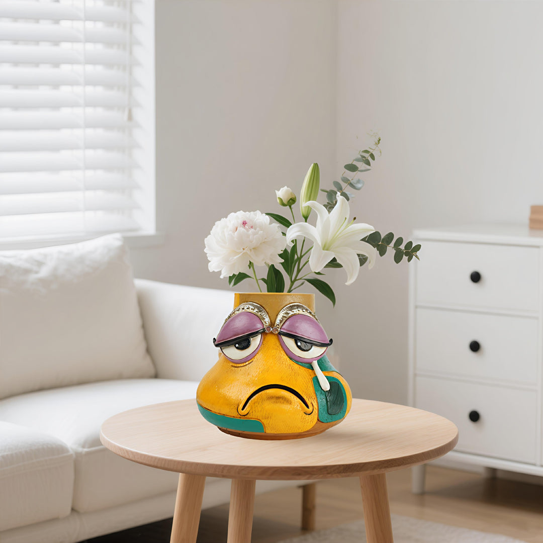 Whimsical Sad Face Planter