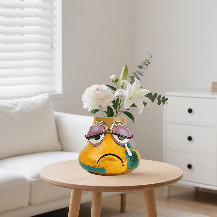Whimsical Sad Face Planter