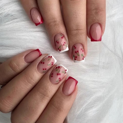 Floral French Tip Nail Art Stornfield 1789914984