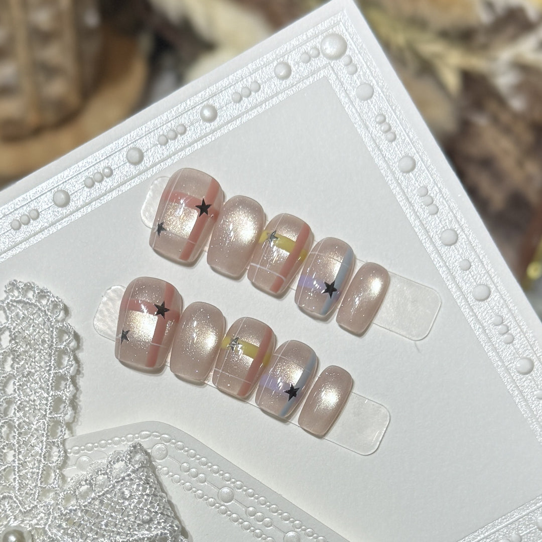 Decorative Star Pattern Press-On Nails Stornfield