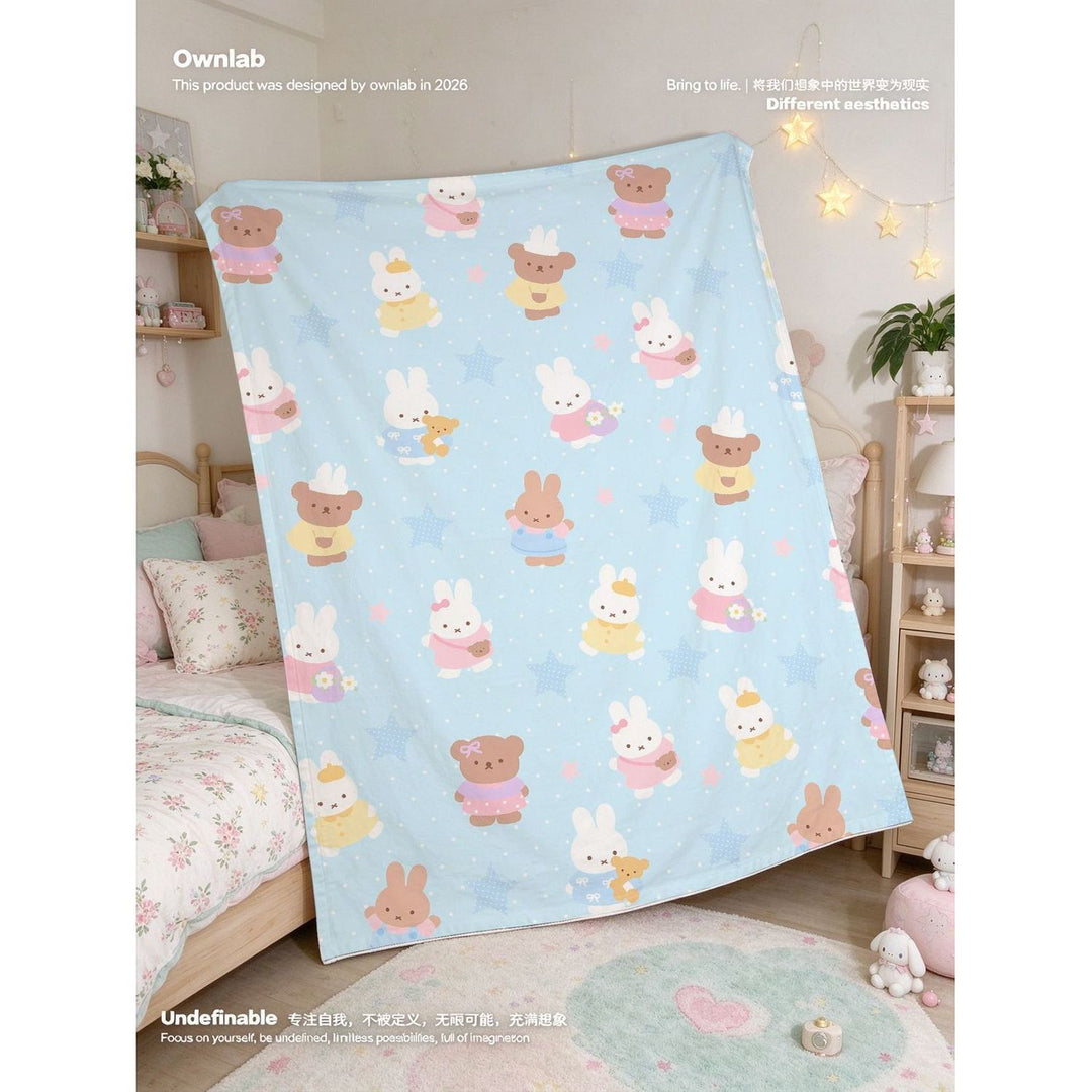 Cute Animal-Themed Fleece Throw Blanket