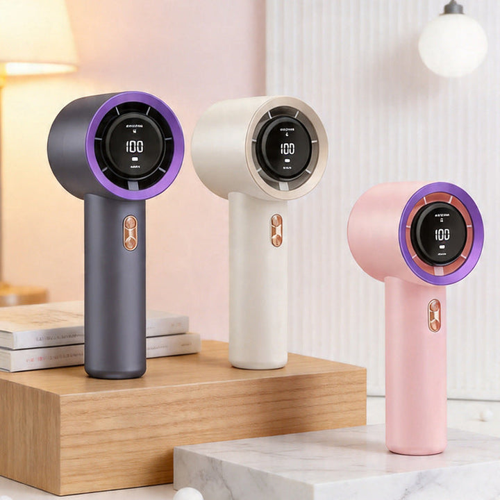Women's handheld fan with digital control and multiple speed settings Stornfield