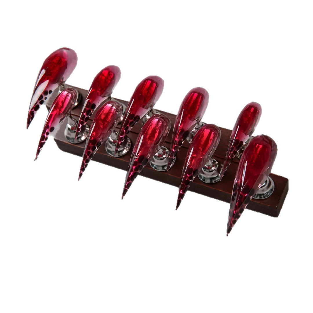 Artistic Stiletto Press-On Nails with Glossy Finish