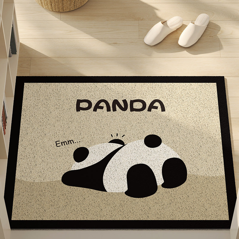 Playful Panda-Themed Floor Mat