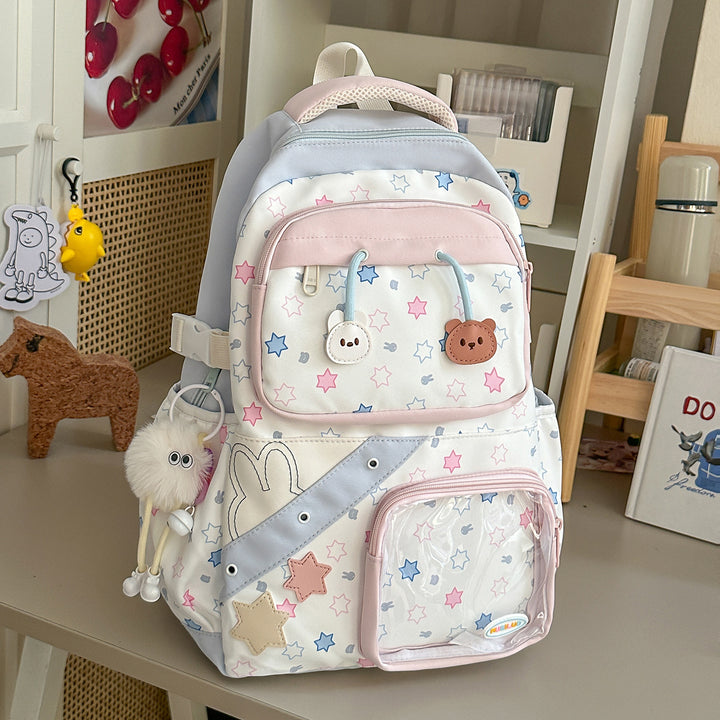 Playful Embroidered Star-Themed Backpack Stornfield