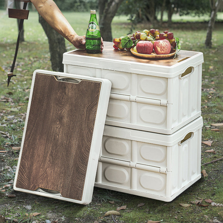 Storage box with wooden surface Stornfield