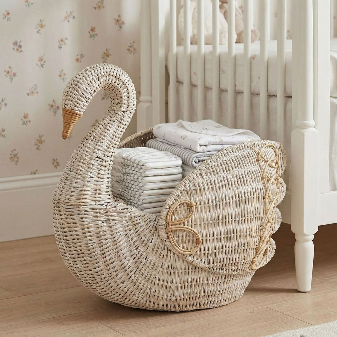Playful laundry basket in the shape of a swan Stornfield