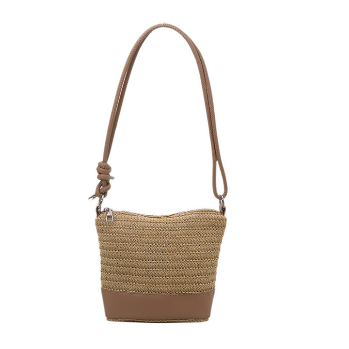 Woven Straw and Leather Crossbody Bag Stornfield