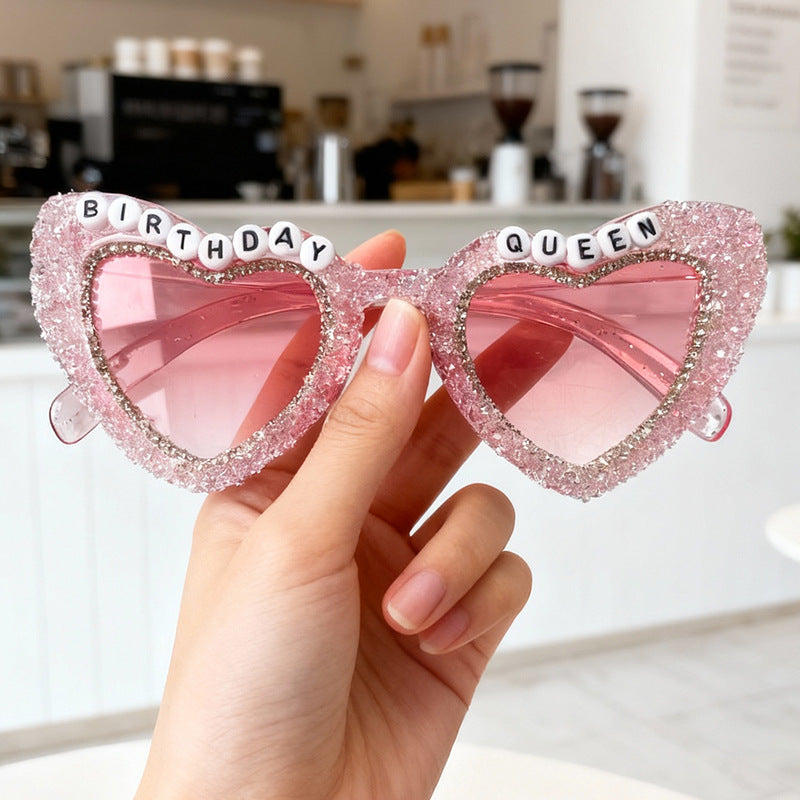Rhinestone-Embellished Heart Sunglasses Stornfield