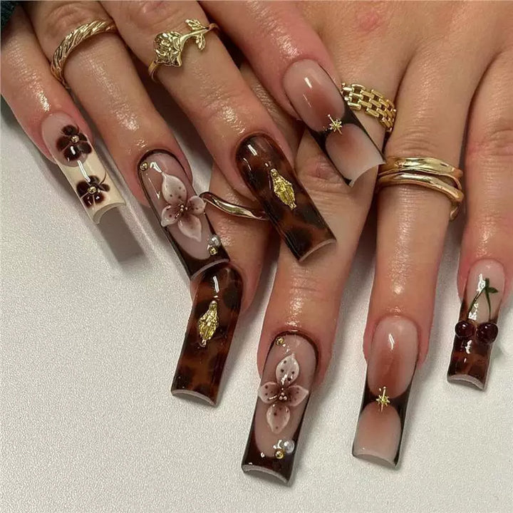 Decorative Long Press-On Nail Extensions Stornfield