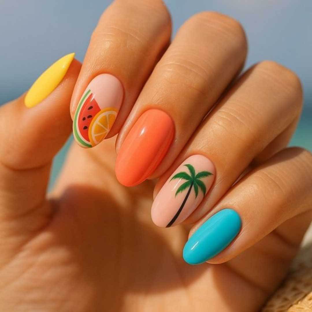 Tropical Fruit-Themed Nail Art Kit