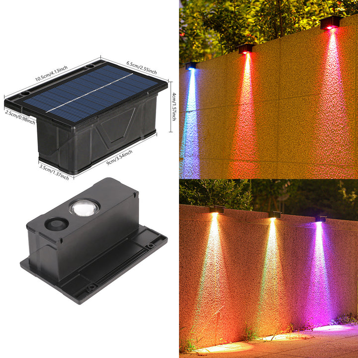 Outdoor Solar RGB Dual-Beam Wall Light With Integrated Photovoltaic Panel And Weather-Resistant Mounting Base Stornfield