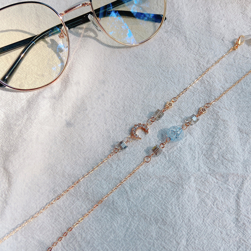 Fashionable Glasses Holder Chain Made of Sparkling Metal Stornfield