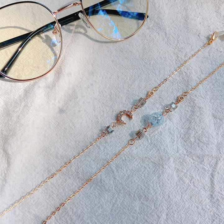Fashionable Glasses Holder Chain Made of Sparkling Metal Stornfield