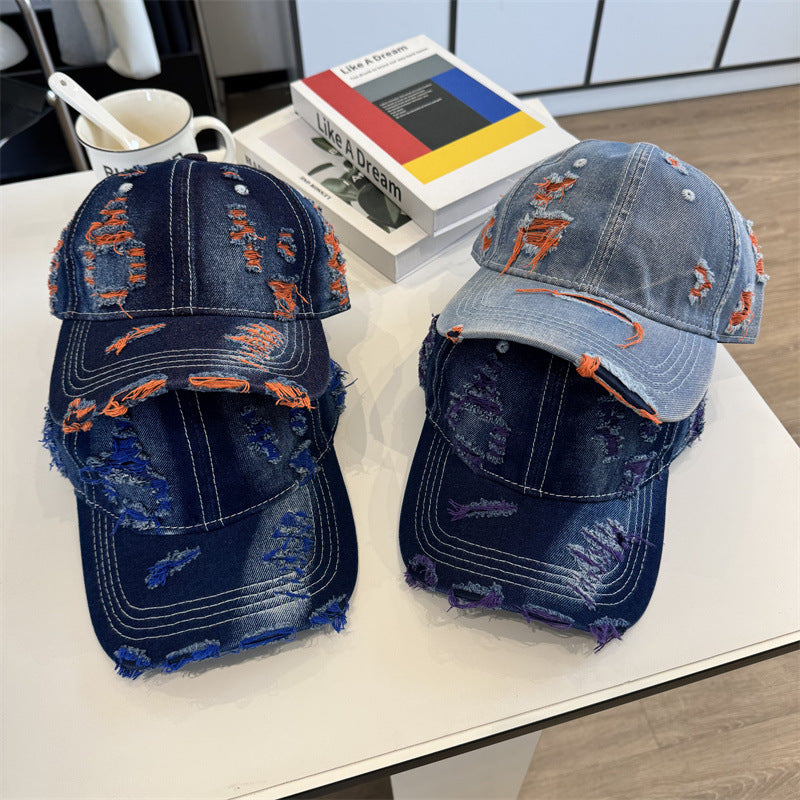 Women's Distressed Denim Baseball Cap Stornfield