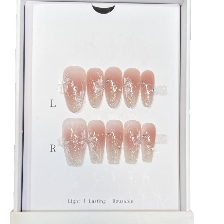 Elegant Floral-Inspired Press-On Nail Set Stornfield