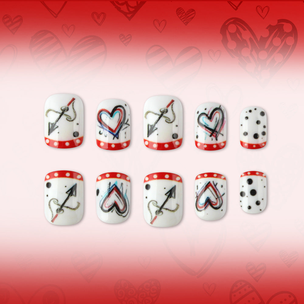 Artistic Heart-Themed Nail Art Stornfield