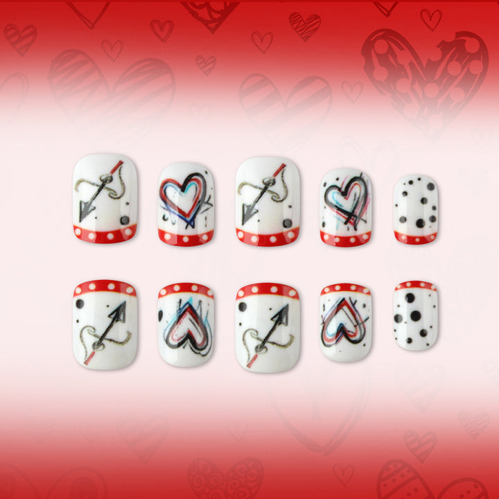 Artistic Heart-Themed Nail Art Stornfield