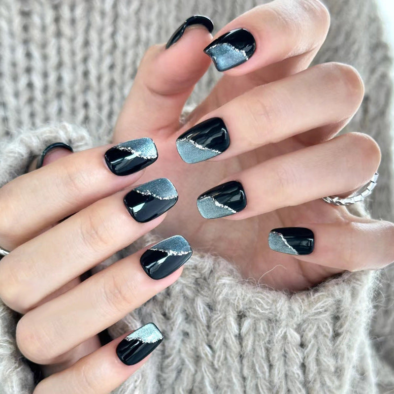 Artistic Metallic Accent Nail Design Stornfield