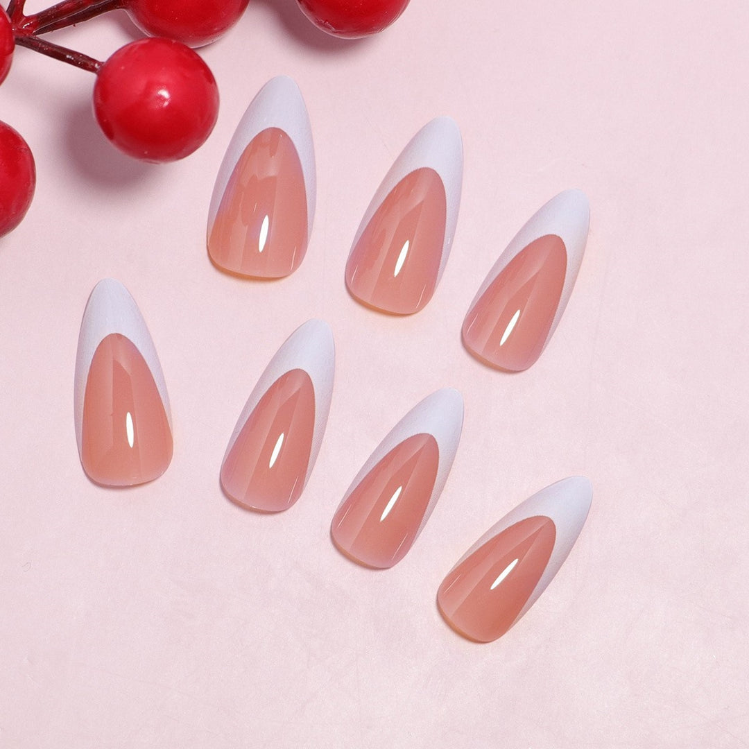 Elegant Stiletto Press-On Nails with Elegant French Tip Design Stornfield