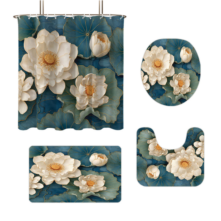 High-Definition Leopard-Themed Four-Piece Bathroom Set Stornfield