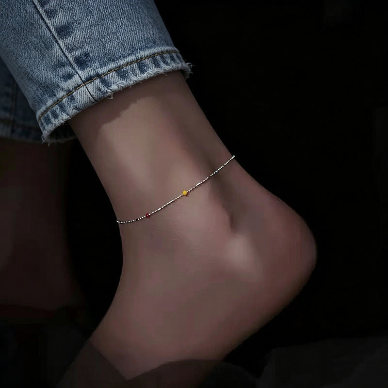 Dainty Multi-Colored Beaded Chain Bracelet Stornfield