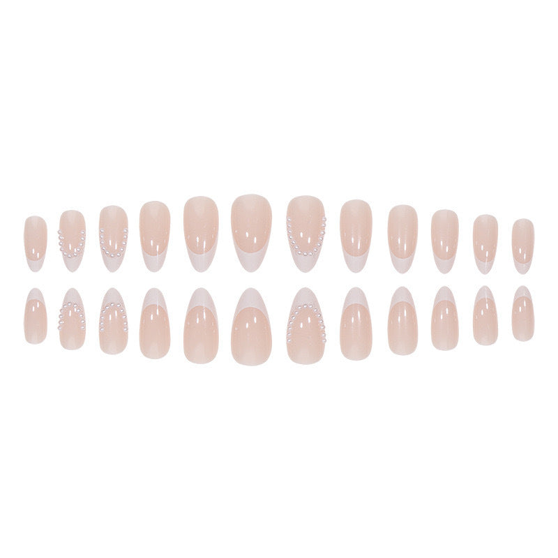 Artificial nail set with elegant tips and pearl decorations Stornfield